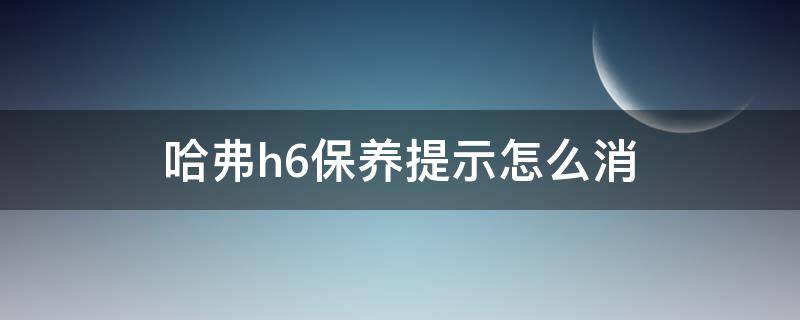 哈弗h6保养提示怎么消（哈弗H6汽车保养提示怎么消除）