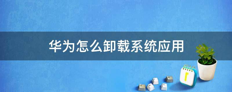 华为怎么卸载系统应用 华为手机怎样卸载系统应用程序