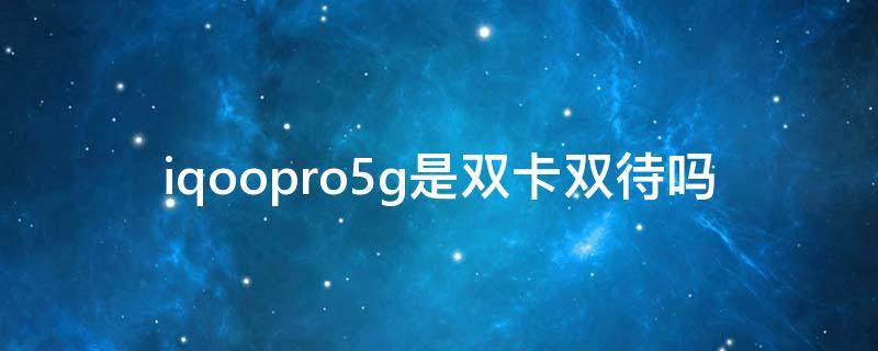 iqoopro5g是双卡双待吗 iqoo5g是不是双卡双待