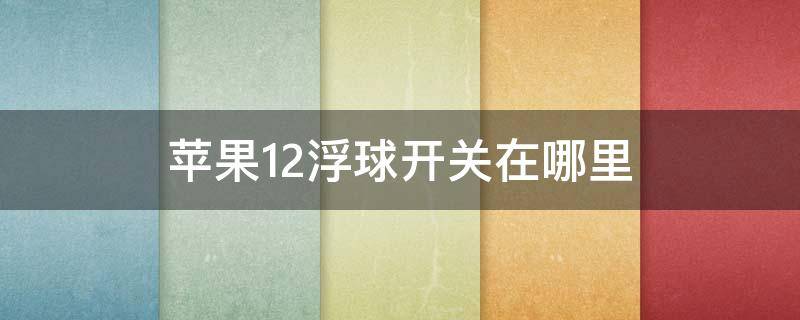 苹果12浮球开关在哪里 苹果12悬浮球在哪设置