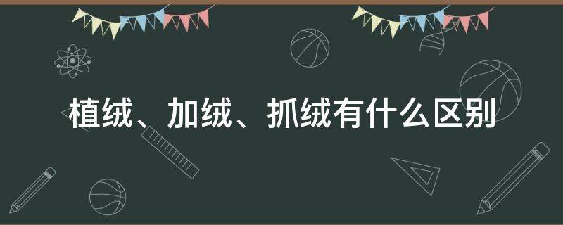 植绒、加绒、抓绒有什么区别（植绒抓绒和加绒的区别）