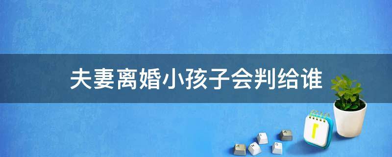 夫妻离婚小孩子会判给谁 夫妻离婚 孩子判给谁