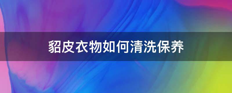 貂皮衣物如何清洗保养（貂毛皮衣怎么清洗）