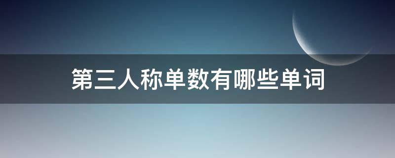 第三人称单数有哪些单词 第3人称单数的单词