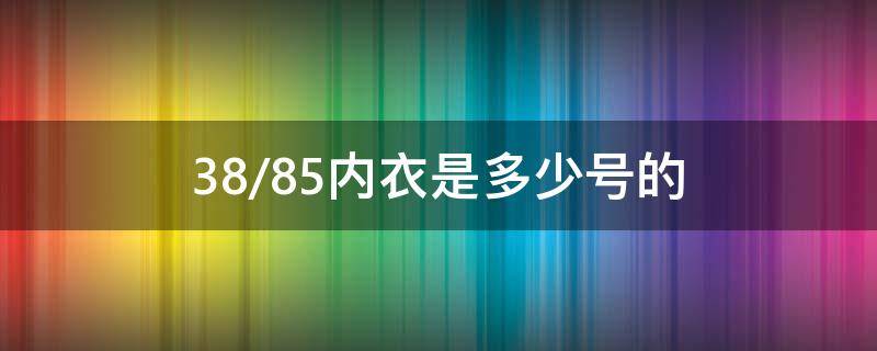 38/85内衣是多少号的（38/85是多大号内衣）