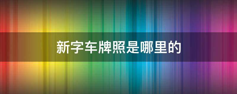 新字车牌照是哪里的（新字汽车牌照是哪里?）