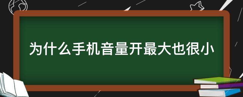 为什么手机音量开最大也很小（为什么手机音量开最大也很小vivo）