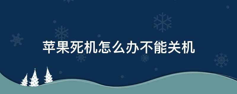 苹果死机怎么办不能关机 iphone 死机了不能关机