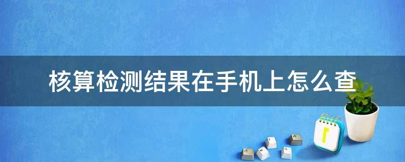 核算检测结果在手机上怎么查 小孩的核酸检测结果在手机上怎么查