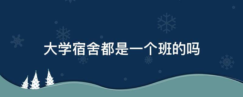 大学宿舍都是一个班的吗（大学里同一个宿舍是一个班的学生吗）