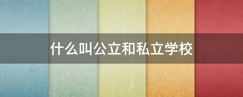 什么叫公立和私立学校（什么叫公立学校和私立学校）