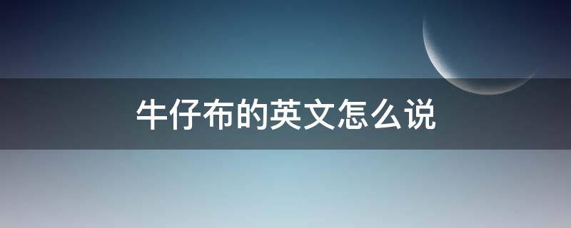 牛仔布的英文怎么说（牛仔布料英语怎么说）