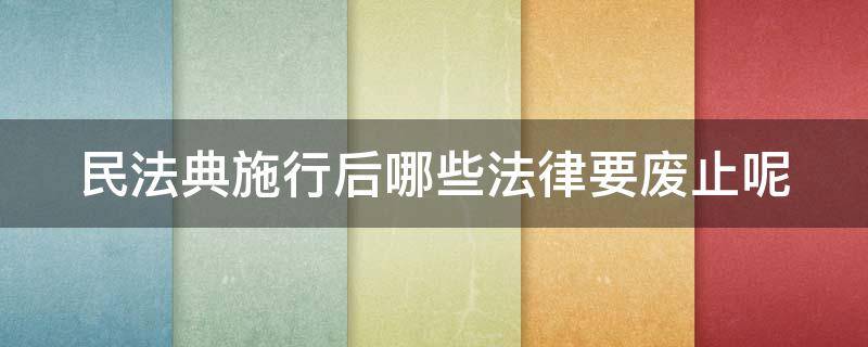 民法典施行后哪些法律要废止呢（民法典施行后哪些法律要废止呢）