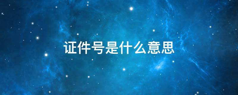 证件号是什么意思 证件号是什么意思应怎样填写