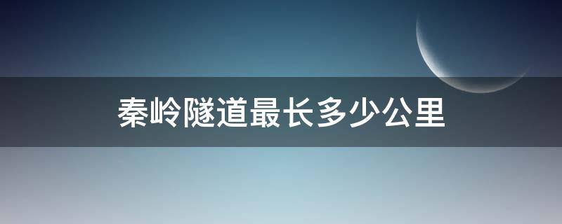 秦岭隧道最长多少公里（京昆高速秦岭隧道最长多少公里）