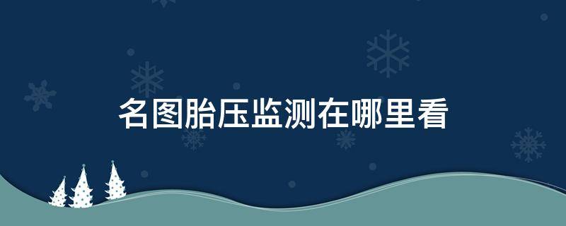 名图胎压监测在哪里看（名图胎压监测系统在哪）