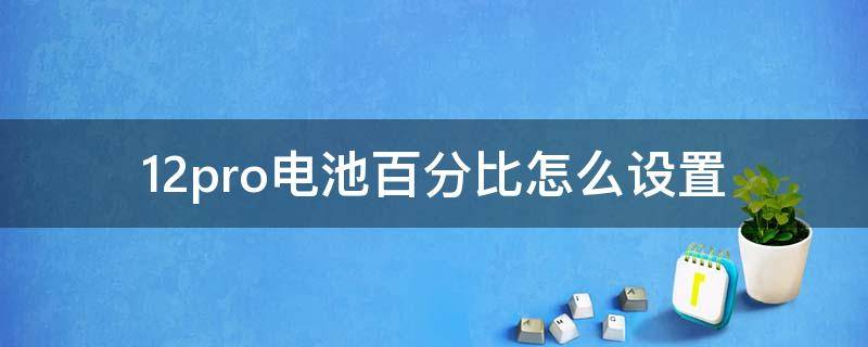 12pro电池百分比怎么设置（11pro电池百分比怎么设置）