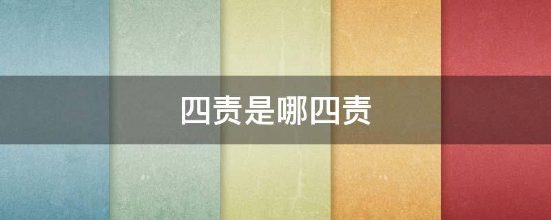 四责是哪四责 四个责任具体指什么