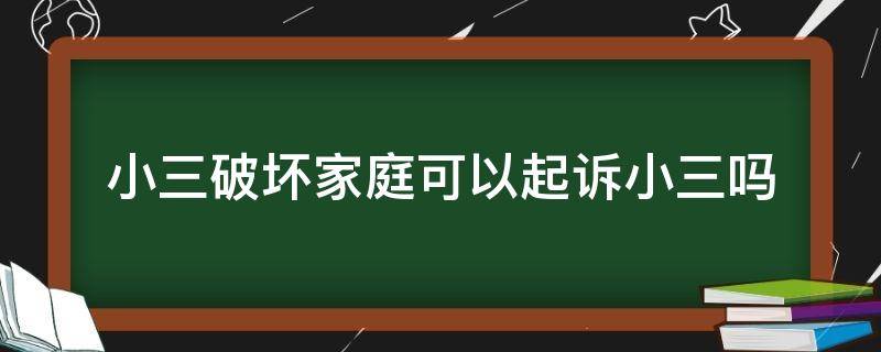 小三破坏家庭可以起诉小三吗 起诉小三破坏家庭,小三要被判刑?