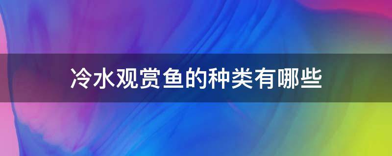 冷水观赏鱼的种类有哪些（冷水观赏鱼有几种）