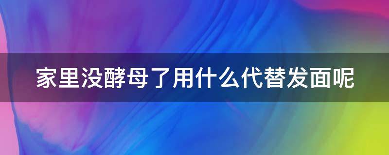 家里没酵母了用什么代替发面呢 家里没有酵母用什么可以代替