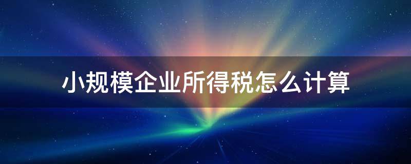 小规模企业所得税怎么计算 小规模企业所得税怎么计算方法