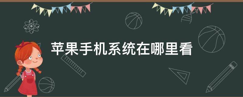 苹果手机系统在哪里看 苹果手机系统在哪里看内存