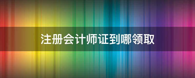 注册会计师证到哪领取（注册会计师怎么领证）