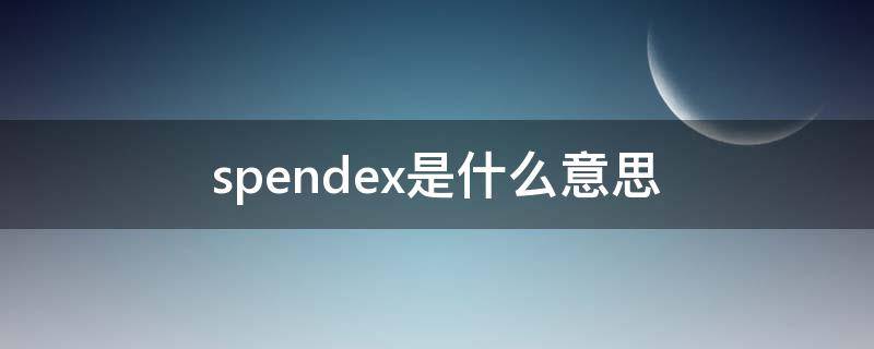 spendex是什么意思（spend x）