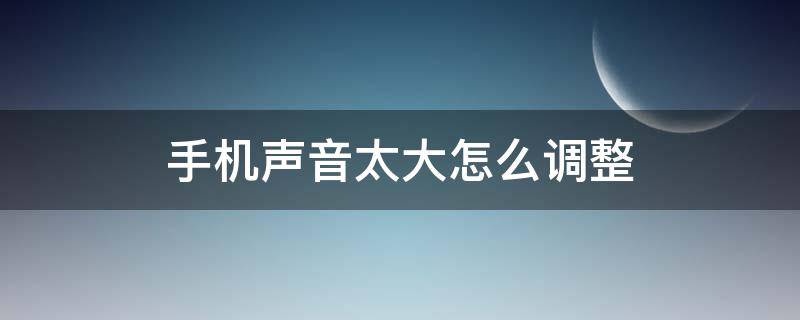 手机声音太大怎么调整（手机声音怎么能调大）