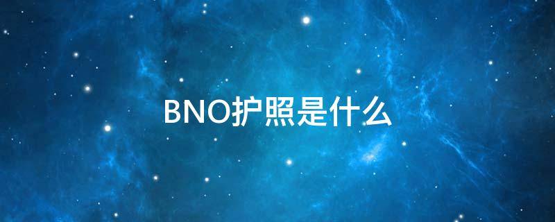 BNO护照是什么 bno护照是什么意思