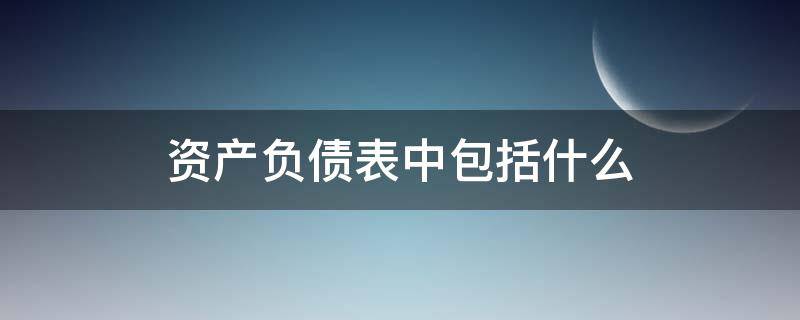 资产负债表中包括什么 资产负债表的资产包括什么