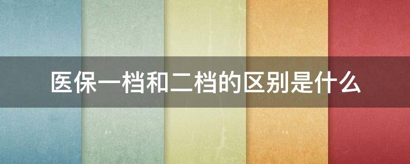 医保一档和二档的区别是什么 基本医保一档和二档