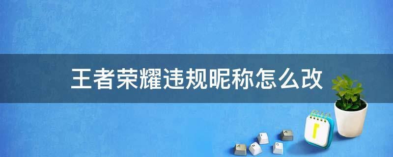 王者荣耀违规昵称怎么改（王者荣耀违规昵称改了怎么还是违规昵称）