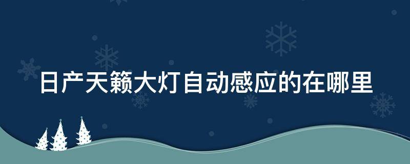 日产天籁大灯自动感应的在哪里 日产天籁自动大灯感应器在什么地方