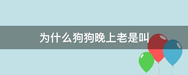 为什么狗狗晚上老是叫（为什么狗狗晚上老是叫蘑菇宠医）