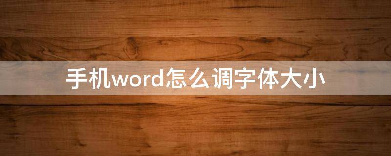 手机word怎么调字体大小 手机word如何调字体大小