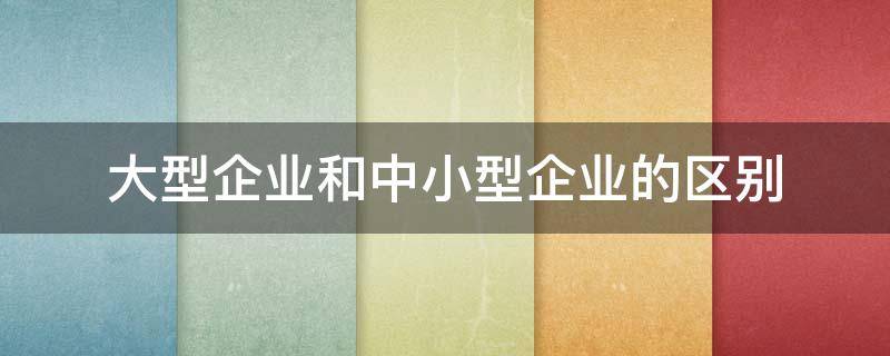 大型企业和中小型企业的区别（大企业与中小企业的区别）