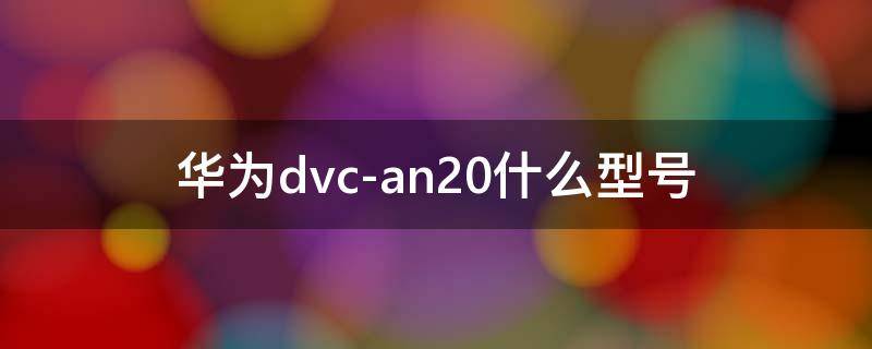 华为dvc-an20什么型号（华为dvc-an20什么型号价格）