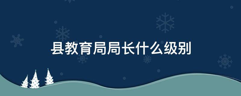 县教育局局长什么级别（县教育局长啥级别）