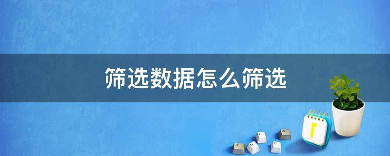 筛选数据怎么筛选 筛选数据怎么筛选显示数量