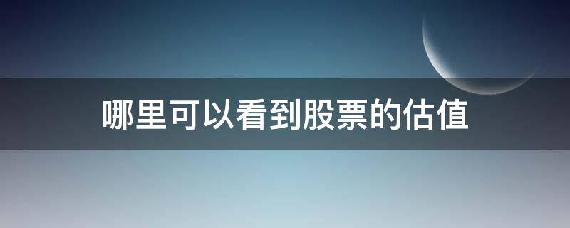 哪里可以看到股票的估值（在哪里可以看到股票的估值）