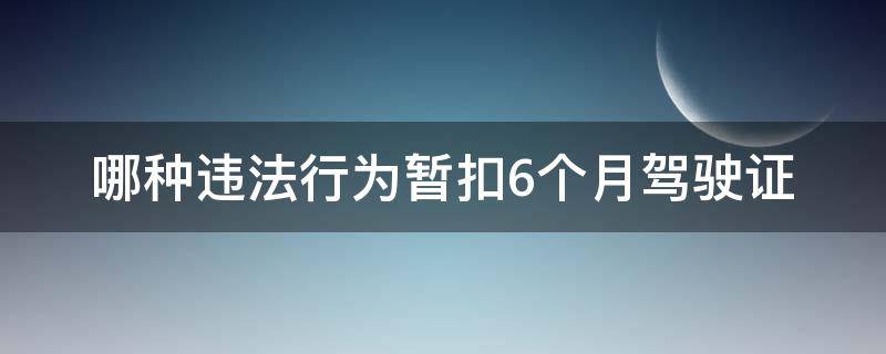 哪种违法行为暂扣6个月驾驶证 暂扣六个月的驾驶证是什么违法行为