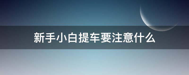 新手小白提车要注意什么 小白买新车需要注意什么