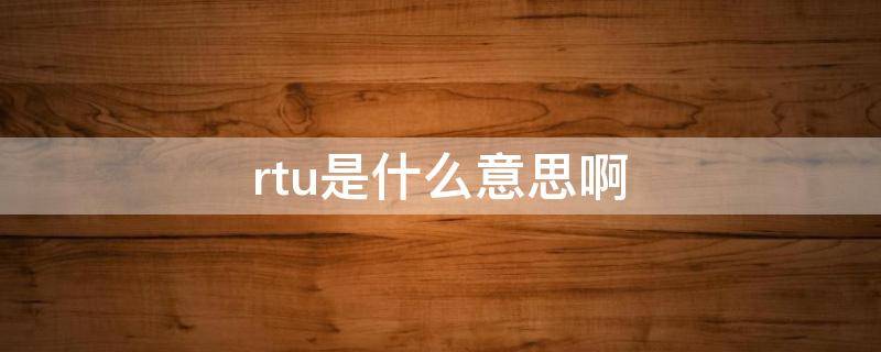 rtu是什么意思啊 /RT是什么意思