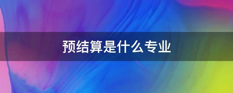 预结算是什么专业 预结算属于什么专业