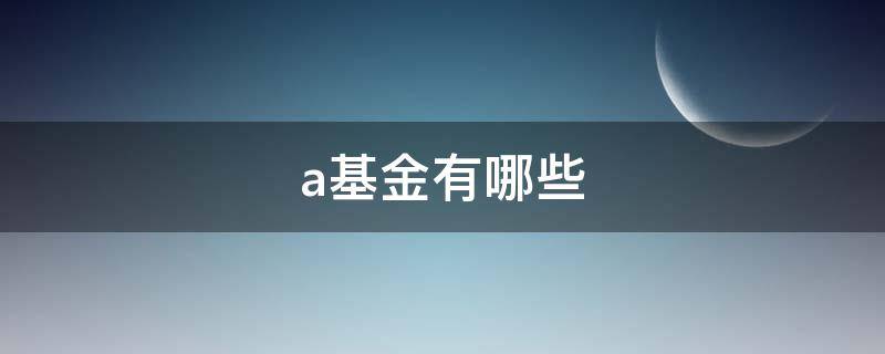 a基金有哪些（A基金有哪些）