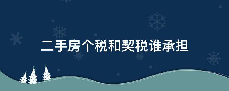 二手房个税和契税谁承担（二手房交易契税和个税谁承担）