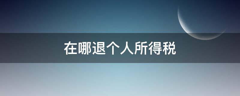 在哪退个人所得税 个人所得税退到哪里