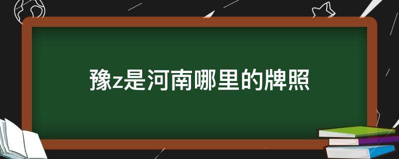 豫z是河南哪里的牌照（豫z是河南哪个地方的车牌号）